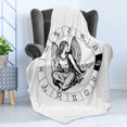 thumbnail image 4 of Virgo Soft Flannel Fleece Blanket, Black and White Zodiac Sign Horoscope Greek Culture Inspired Elements Mythological, Cozy Plush for Indoor and Outdoor Use, 50" x 70", Black White, by Ambesonne, 4 of 5