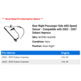 thumbnail image 2 of Rear Right Passenger Side ABS Speed Sensor - Compatible with 2002 - 2007 Subaru Impreza 2003 2004 2005 2006, 2 of 2