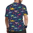 thumbnail image 2 of Rocae Dinosaur Flowers for Men's Mesh Quick-Dry Short Sleeve Workout T-Shirt,Mens Crew Neck Tee Lightweight Soft Classic T Shirts XX-Large, 2 of 9
