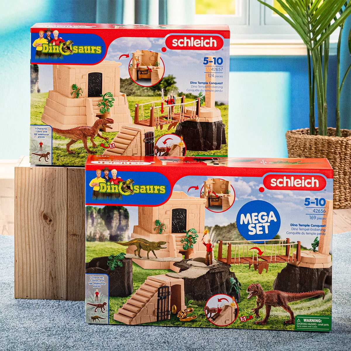 Schleich Dinosaurs - 169PC Conquest of The Dino Temple Mega Set - With 2 Dinosaur Figurines, Adventure Man Action Figure and Modular Play Structure - Dino Toys for Boys, Girls - Kids Ages 5+ | 42656