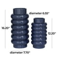 thumbnail image 3 of CosmoLiving by Cosmopolitan 16", 12"H Dark Blue Ceramic Vase with Stacked Ring Design, Set of 2, 3 of 11