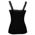 thumbnail image 2 of Womens Lace Trim Camisoles - Black, 2 of 2