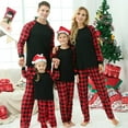 thumbnail image 1 of 2023 Joyeux Noël Pyjamas Filles Pyjamas de Noël à Carreaux Femmes Coton Bio Pyjamas de Noël Famille, 1 of 6