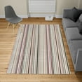 thumbnail image 2 of Striped Turkish Area Rug, Blue Purple Teal Aqua Lavender Colored Vertical Stripes Geometric Abstract Vintage, Soft Carpet for Living Room Decor with Distressed Look, 4' X 5.7', Magenta, by Ambesonne, 2 of 4