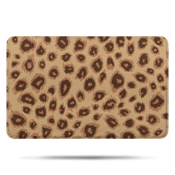 Leopard Pattern Bathroom Rugs Mat,Non Slip Microfiber Bathroom Rug,Rubber Backing,Soft Bathroom Mats for Bathroom Floor,Tub and Shower,17x27in(43x68cm)