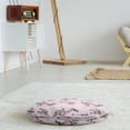 thumbnail image 3 of Bird Round Floor Cushion with Handle, Romantic Arrangement of Rhythmic Exotic Flying Animals Rose Flowers, Decorative Pillow for Living Room & Dorms, 18" Round, Pale Mauve Multicolor, by Ambesonne, 3 of 4