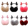 thumbnail image 4 of Qarigey Orejeras cálidas de invierno de piel para mujeres y niñas, orejeras de gato, orejeras de felpa elásticas para exteriores, cubiertas para Calentadores de oídos negro, 4 of 6