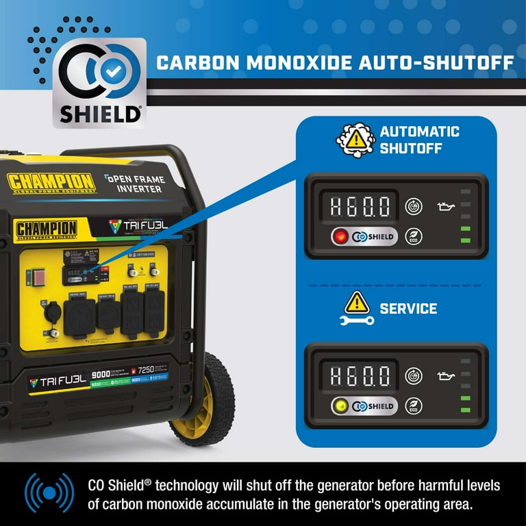 Champion 9000-Watt Electric Start Tri Fuel Inverter Generator