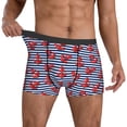 thumbnail image 3 of Men's Boxer Briefs, red Anchor blue stripe cute Soft Comfy Mens Underwear Boxer Briefs Breathable With Widen Waist, 3 of 7