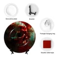 thumbnail image 4 of Kdxio Red Dark Skull Abstract Bone China Decorative Plate Ceramic Decorative Plate for Home Office Wall Stand Decorative Plates for Home Bedroom-6in, 4 of 6