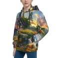 thumbnail image 2 of Daiia Cozy Cottage Lakeside Sunset for Boys Fashion Hoodies & Sweatshirts with Kangaroo Pocket,Hooded Sweatshirt for Kid, Breathable& Moisture Wicking-Medium, 2 of 6