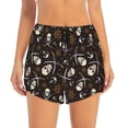 thumbnail image 2 of Vsdgher Pirate Skulls Print Women's Running Double Layer Shorts High Waisted with Pockets Elastic Yoga Workout Athletic Gym Sports, 2 of 8