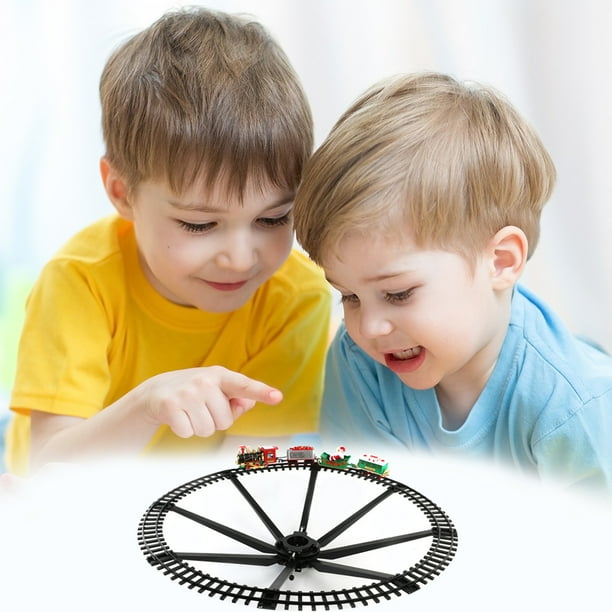 Mini tren eléctrico de Navidad con luz de sonido Kit de Ehuebsd ferrocarril para niños regalo de Navidad para niños decoración del árbol de Navidad de Año Nuevo