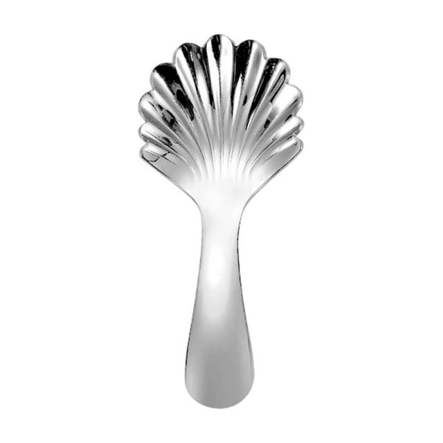 Silver Small Shell Shape Stainless Steel Spoon For Condiments Tasting Or Sampling Dishwasher Safe And Compact Size