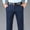Blue, variant on Brondbend Mens Business Casual Pants Men's Casual Pants Straight Leg Elastic High Waist Pocket Zipper Trousers Solid Casual Flat Front Trousers Classic Fit Office Work Suit Pants