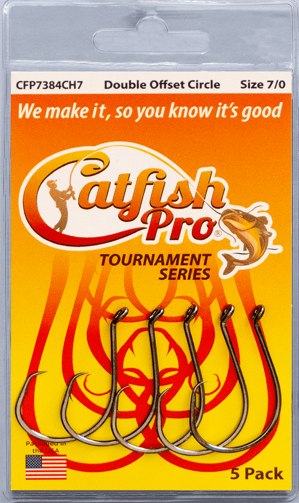 5 Packs 25 Catfish Pro Tournament Series Double Offset Circle Fishing Hook  7/0