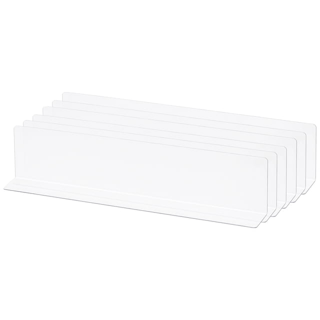 Unique Bargains L Type Shelf Dividers, PVC Clear Closet Shelf Separator 35 x 4 x 6cm 6pack