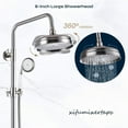thumbnail image 4 of Brushed Nickel Exposed Shower Faucet Set Rain Shower System Fixture Wall Mounted, 4 of 12