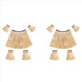 thumbnail image 1 of 2X Traje de Falda de Hierba Hawaiana de Brazo Elástico Cubierta de Pies Falda de Hierba Hula Traje de Baile Playa Vacaciones de Verano Fiesta de Bodas Favor (Color Paja), 1 of 5