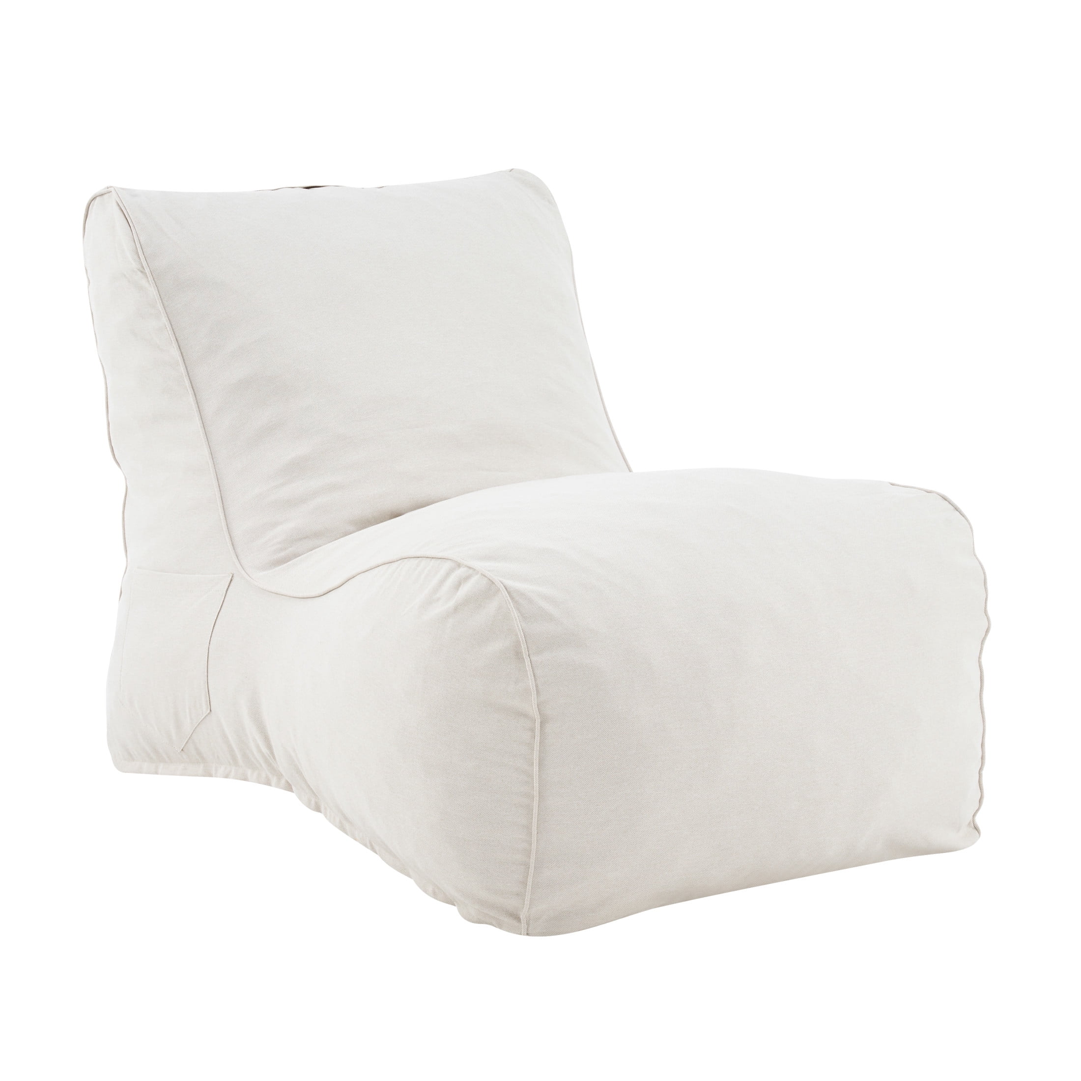 Christopher Knight Home 52" Outdoor Patio Bean Bag Chair, Shredded Foam Fill Lounger, Beige