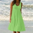 thumbnail image 2 of Omexry Spring Summer Dresses for Women Womens Fashion Holiday Summer Solid Color Sleeveless Party Beach Dress Mint Green S, 2 of 8
