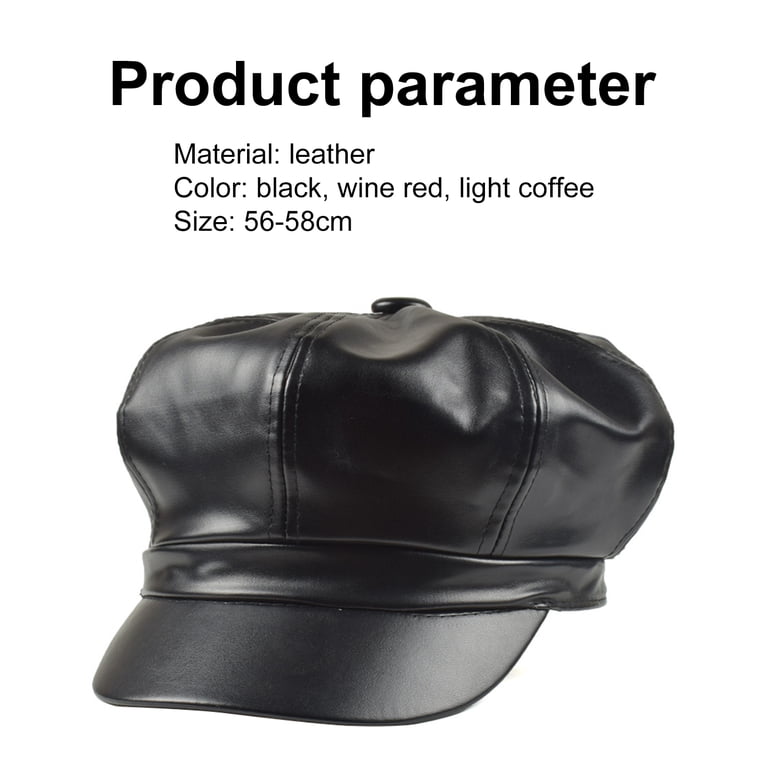 8 Panel PU Leather Newsboy Cap for Women - Classic Painter  display picture 2