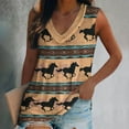 thumbnail image 2 of JINMGG Tank Tops for Women under $5,Fashion Woman V-Neck Sleeveless Blouse T-Shirt Ethnic Retro Printing Loose Tops Yellow L, 2 of 8