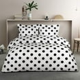 thumbnail image 1 of Microfiber Queen Duvet Cover Set, 3 Pieces Ultra Soft Polka Dots Printed Comforter Cover Set with Zipper Closure and Corner Ties, 1 of 8