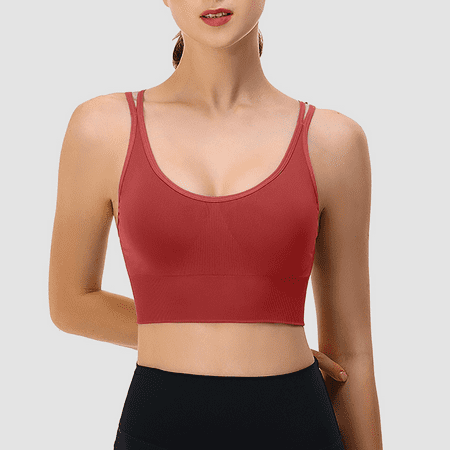 Fulorrnie Bras for Women Plus Size Supportive No Underwire Comfort Back Smoothing Multiway Sport Moisture Wicking Compression Bra Red XL