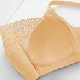 thumbnail image 5 of SMihono Womens Sexy Lace Everyday Bra Solid Color Full Coverage Underwear Wire Free Breathable Comfy Push Up Bralettes Beige 36/80BC, 5 of 6
