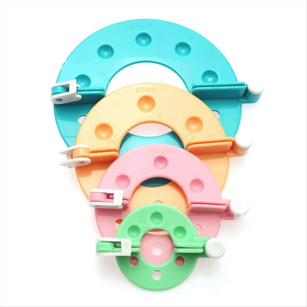 Kit para Hacer Pompones de 4 Piezas: Juego de Herramientas para Hacer Bolas de Pelusa y Tejer Lana.