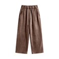 thumbnail image 3 of VeFlora Men's Solid Cotton Baggy Sweatpants, Stright-Leg Elastic Waist Drawstring Sweat Pants for Men, Mens Streetwear Pant with Pockets(Coffee/XXXL), 3 of 4