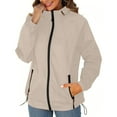 thumbnail image 2 of adviicd Rain Jacket for Women Waterproof Lightweight Windbreaker Jacket with Hood Packable Raincoat with Pockets Beige, S, 2 of 9