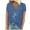 Blue, variant on Wancir Women's V Neck T Shirts Casual Rolled Short Sleeve Side Split Summer Tops Loose Fit