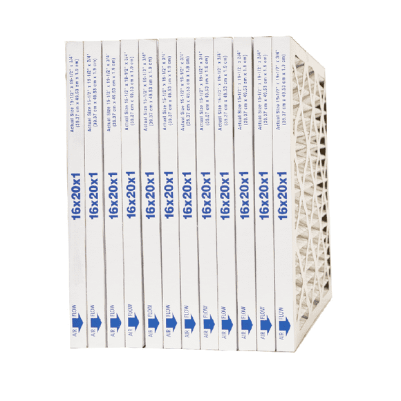 16x20x1 Furnace Filter MERV 8 Pleated Filters. Case of 12