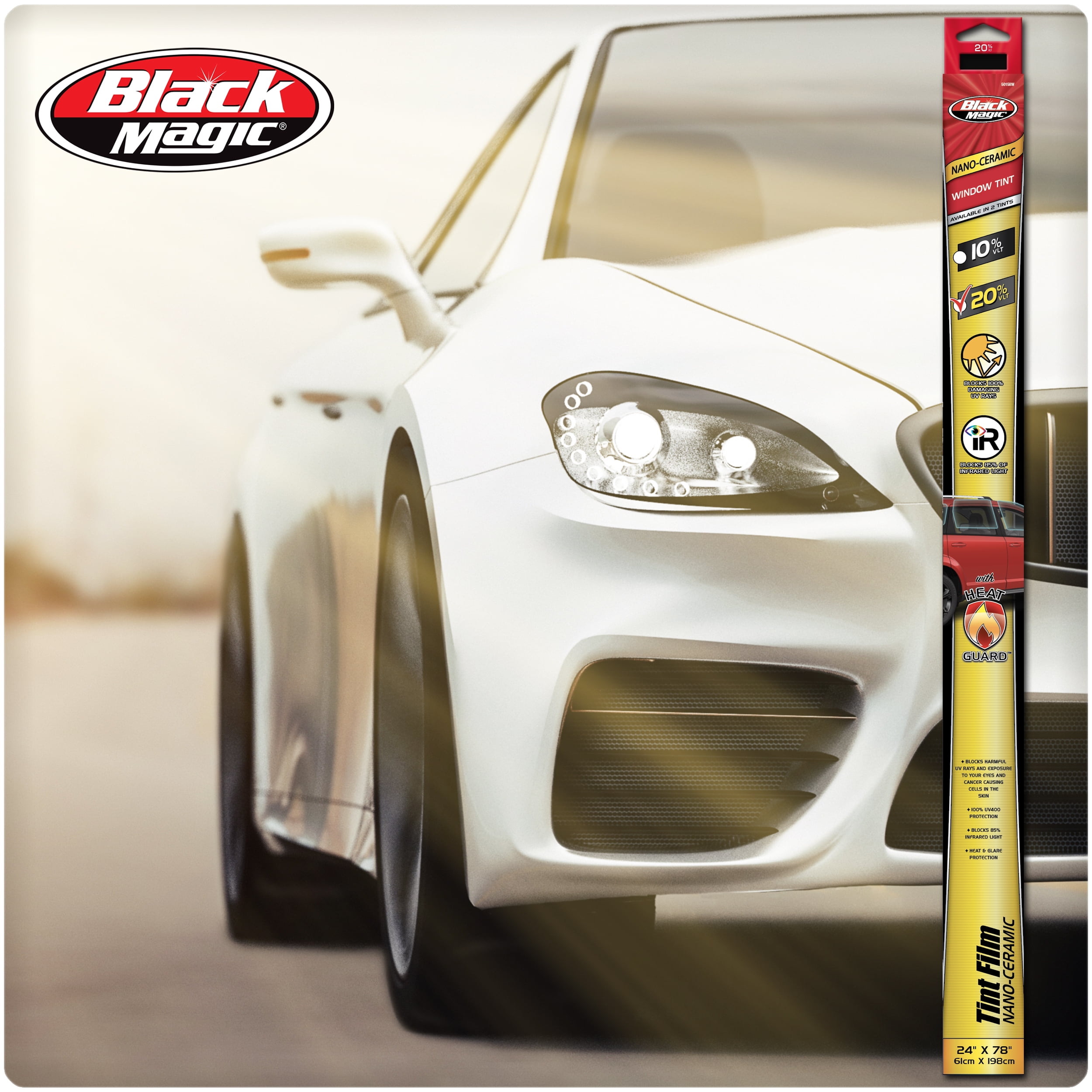 BlackMagic Nano Ceramic Professional Window Tint Film, 20% VLT