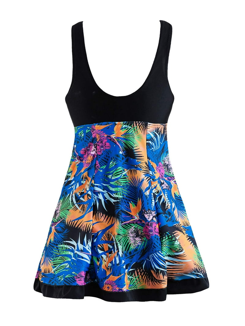 Wantdo Women's Plus Size Swimsuit One Piece Swimdress Cover Up