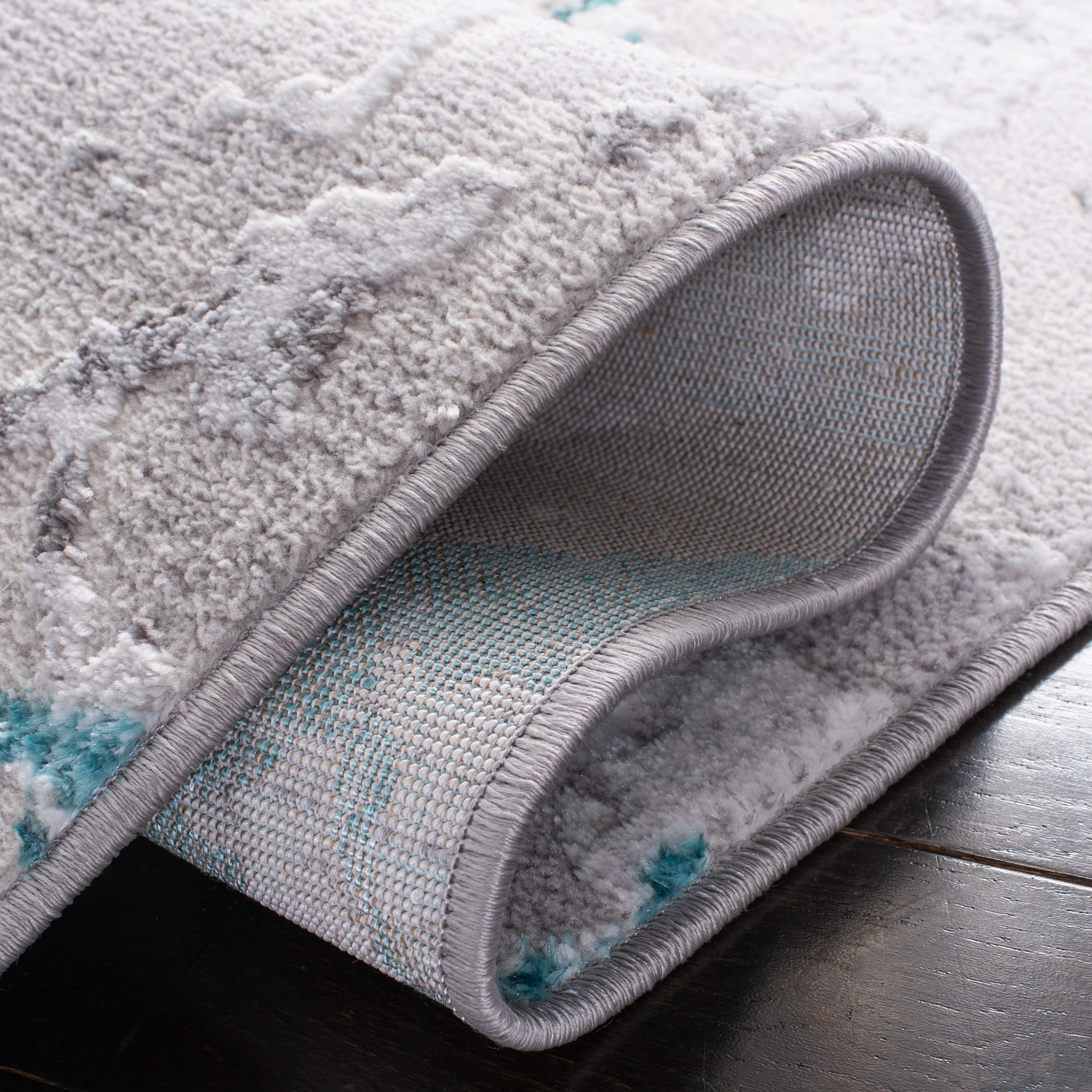 SAFAVIEH Amelia Pemala Abstract Area Rug, Gray/Aqua, 5'5" x 7'7"