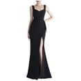 thumbnail image 2 of UPPADA Robe Sirène à une Épaule pour Femme Sans Manches Couleur Unie Robe Décontractée Robe de Cocktail Robe de Soirée Ourlet Haut-Bas Robe de Fête Robe de Mariage Robe de Bal Robe de Bal Robe Formelle, 2 of 6