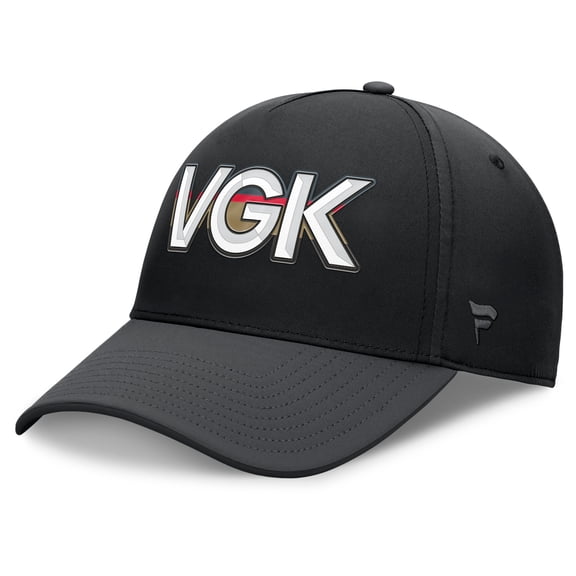 Men's Fanatics Black/Charcoal Vegas Golden Knights Authentic Pro Rink Team Code Flex Hat
