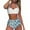 White, variant on Patlollav Women Swimsuit Two Piece Retro Halter Ruched High Waist Print Bikini Set