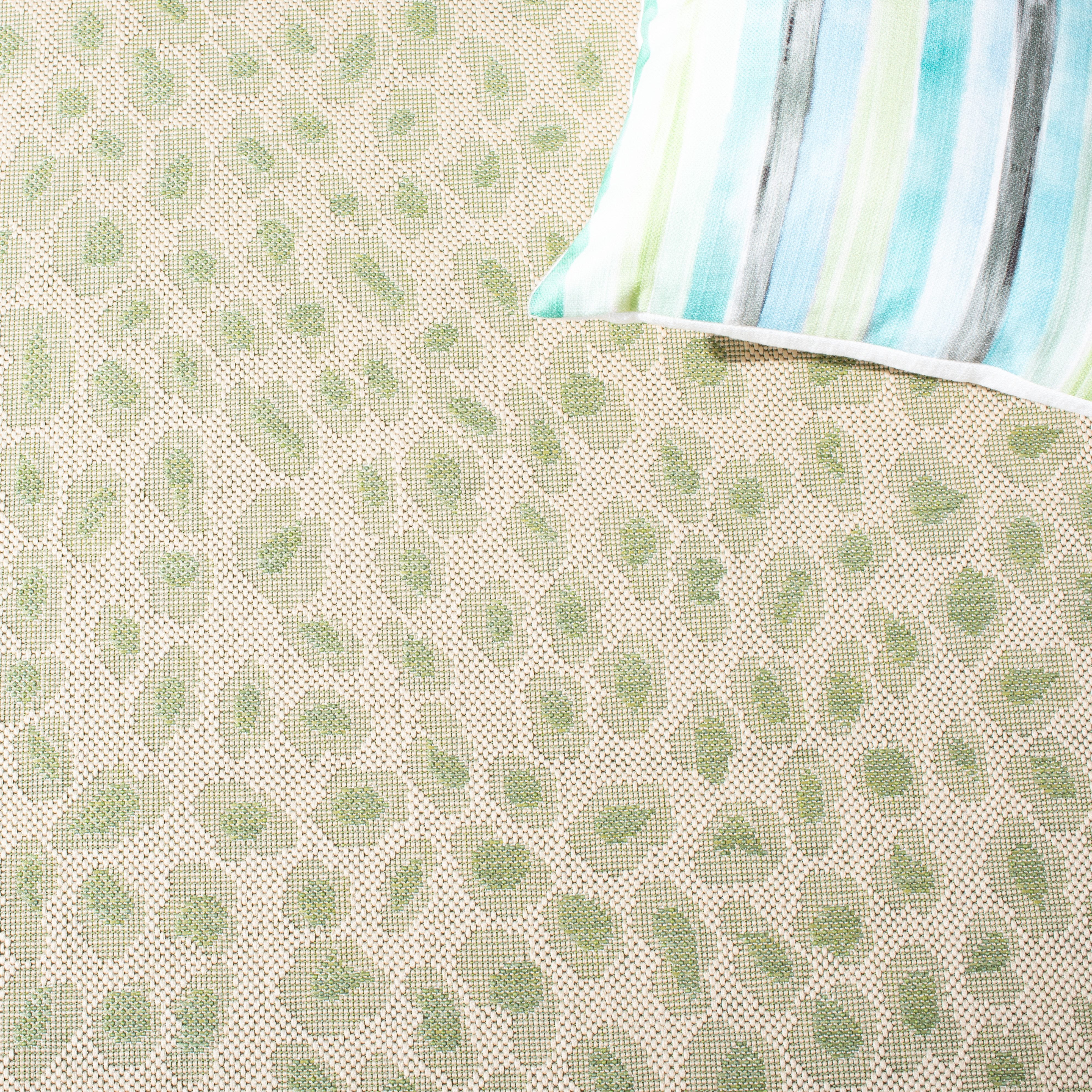 Safavieh Courtyard Camille Spotted Indoor/Outdoor Area Rug, Beige/Green, 6'7" x 6'7" Square