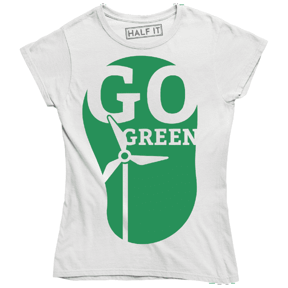 Go Green Cool Ecology wind turbine Women's T-Shirt