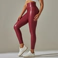 thumbnail image 5 of Karoyedx Flared Women Yoga Pants Women Yoga Leggings High Waisted Tummy Control Butt Lifting Gym Workout No Front Seam Leggings Red Size,3XL, 5 of 8