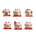 thumbnail image 3 of QualitChoice Ceramic Fortune Cat Figurine Lucky Cute Style Crafts Cartoon Animals Statue Storage Box Piggy Bank Office Desktop Type 1 Type 1, 3 of 6