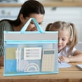 thumbnail image 4 of FeiFu Large Zipper Pouch with Handle Pocket Waterproof File Bag, A4 Foldable Document Storage Bag for Office Carrying Paper Files Filing Folder Travel Sky Blue, 4 of 5
