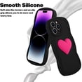 thumbnail image 3 of for iPhone 14 Pro Max Case Cute 3D Love Heart Curly Wave Shape Phone Cover Soft TPU Shockproof Full Camera Lens Protective Case for iPhone 14 Pro Max 6.7 Inch for Women Girl-Black, 3 of 6