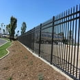 Aspen Style 3-Rail Steel Fence Kit, Powder-Coated Black (6.5'W x 5'H ...