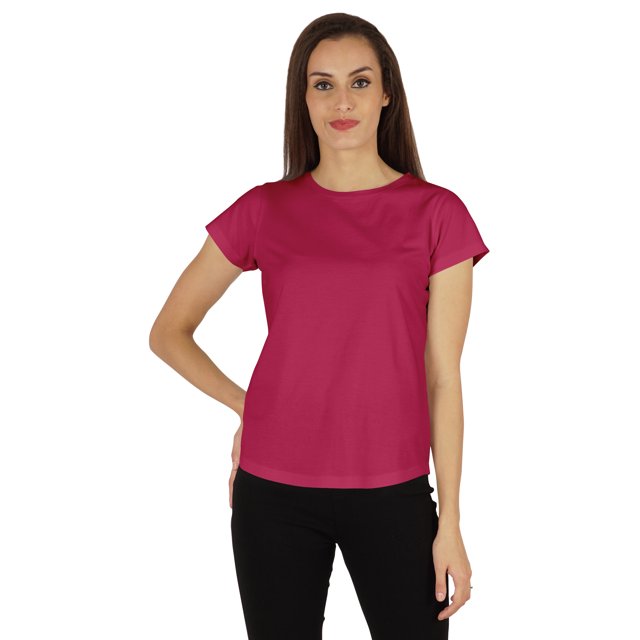 Inkmeso T-Shirt à Manches Courtes Uni pour Femmes Coupe Régulière Décontractée T-shirts Basiques Doux