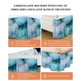 thumbnail image 6 of Teal Blue Marble Bed Skirt King Size, Modern Abstract Art Marble Crack Wrap Around Bed Skirting with Adjustable Elastic Strap, Dust Ruffled Pleated Bedskirts 18 Inch Drop for Bedroom King Beds, 6 of 9